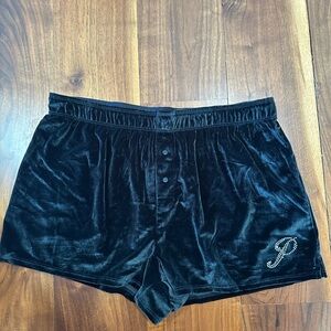 High Waist Black Silky Shorts
